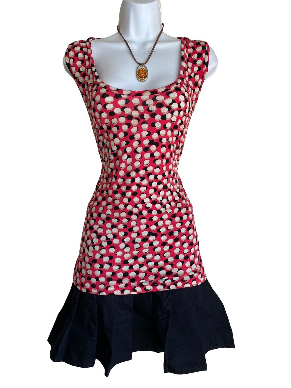 Vintage Ellen Tracy Plus XL Pink Polka Dot Scoop Neck Tank Top Boho Officecore